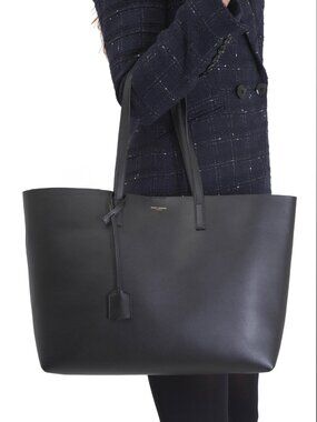 Saint Laurent Black Leather Shopping Tote Retail: $1,550